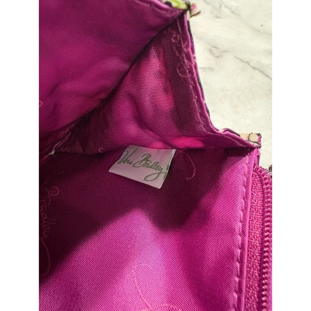 Vera Bradley Frill Concert Clutch/Crossbody/Wrist Bag PURPLE PLUM PETALS Pattern